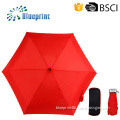 Cheap promotional fashion light mini 5 folding umbrellas with case